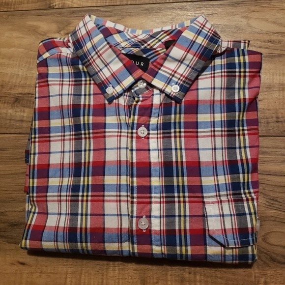 Five Four Men's Long Sleeve Plaid Shirt Dressy Multicolor Size Large - Picture 9 of 11